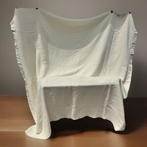 Vtg Fieldcrest Blanket Touch of Class Virgin Acrylic Cream with Satin Trim USA
